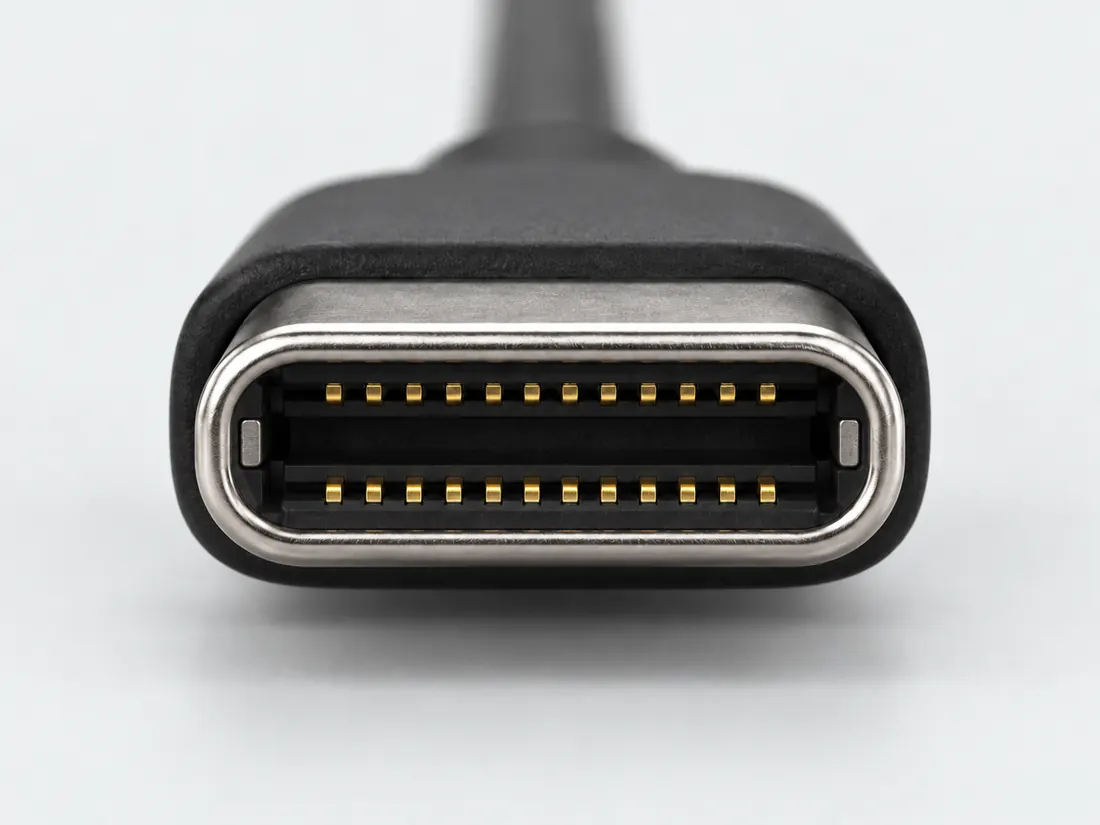 USB Type-C: mating face. Computer-generated illustration, not a photograph.