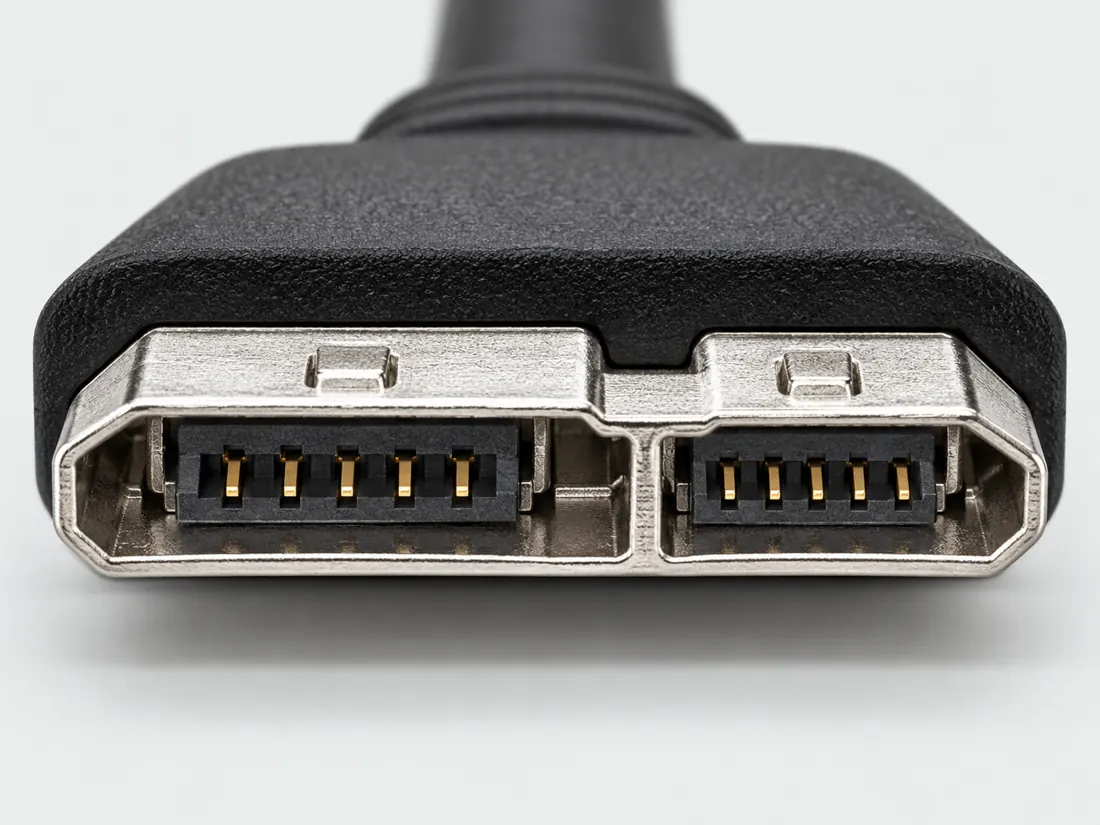 SuperSpeed Micro-USB Type-B: mating face. Computer-generated illustration, not a photograph.