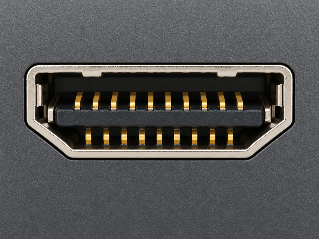 HDMI Type-A: fitted in place. Computer-generated illustration, not a photograph.