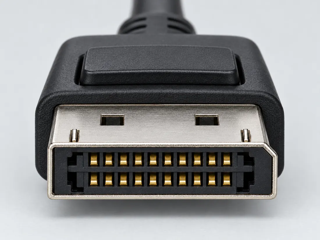 DisplayPort connector: mating face. Computer-generated illustration, not a photograph.
