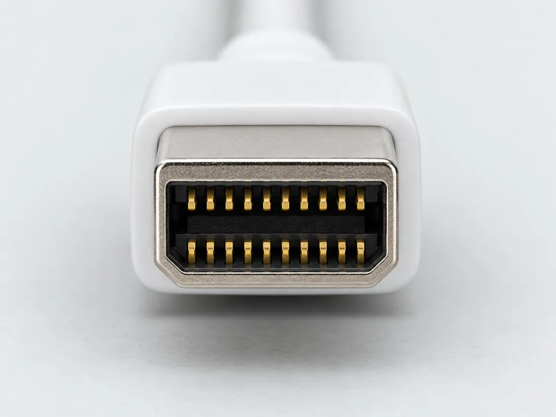 Mini DisplayPort connector: mating face. Computer-generated illustration, not a photograph.