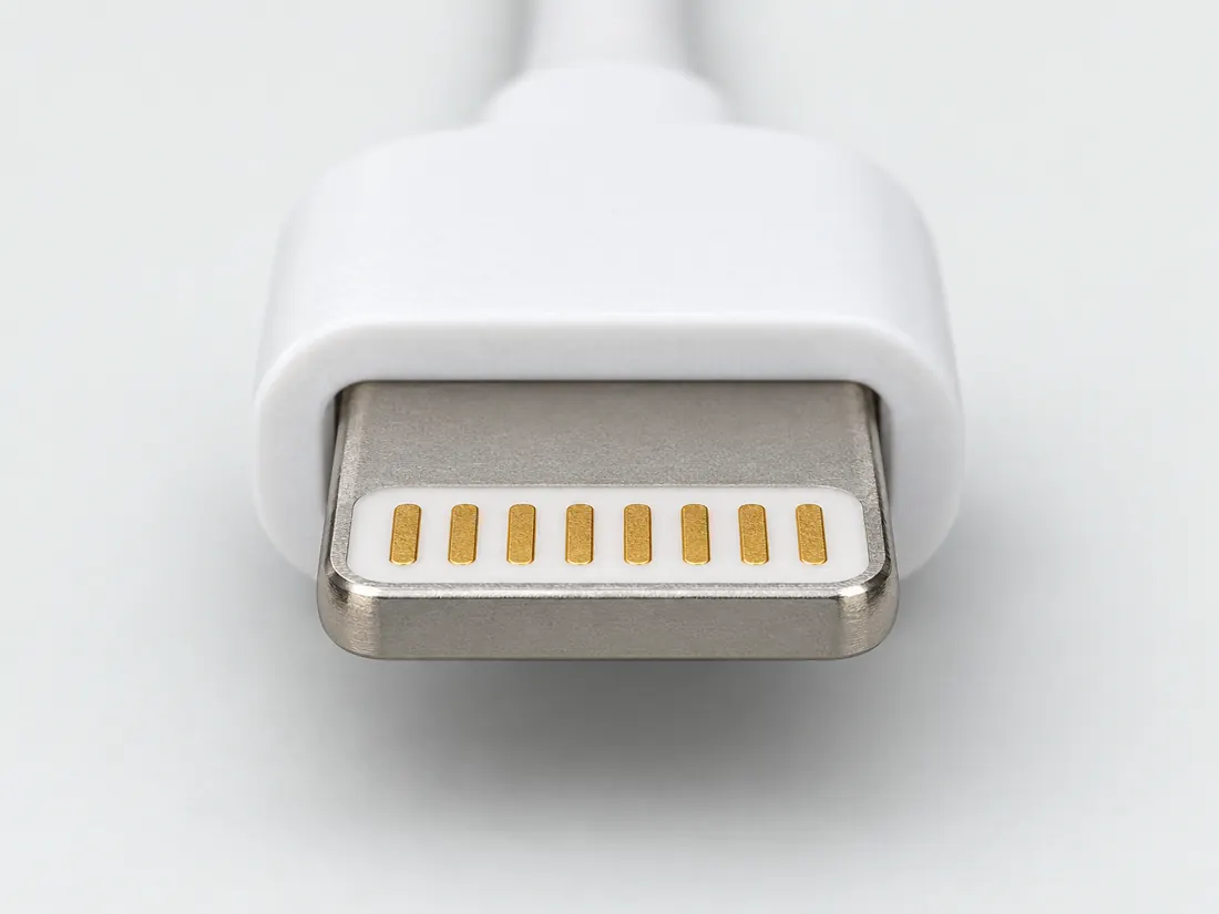 Lightning connector: mating face. Computer-generated illustration, not a photograph.