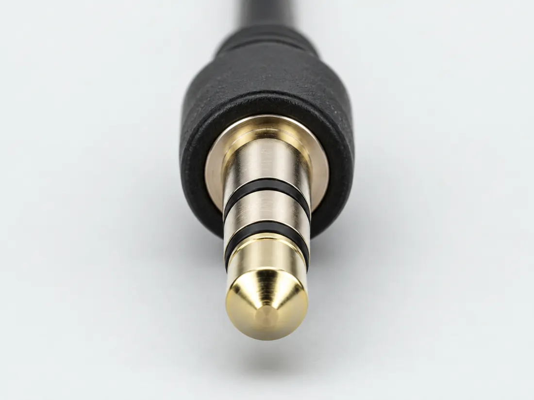 3.5 mm TRS connector: mating face. Computer-generated illustration, not a photograph.