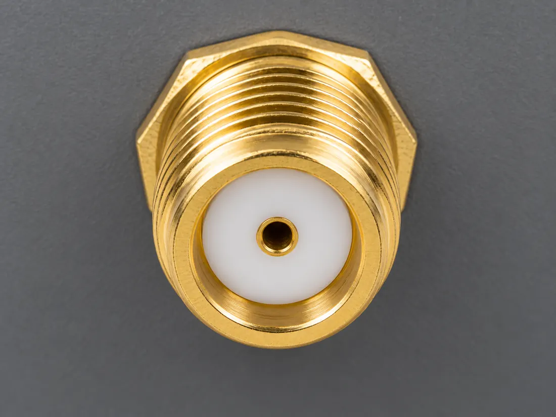 SMA coaxial connector: fitted in place. Computer-generated illustration, not a photograph.