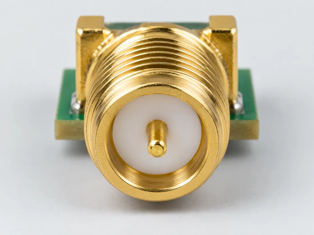 RP-SMA coaxial connector: fitted in place. Computer-generated illustration, not a photograph.
