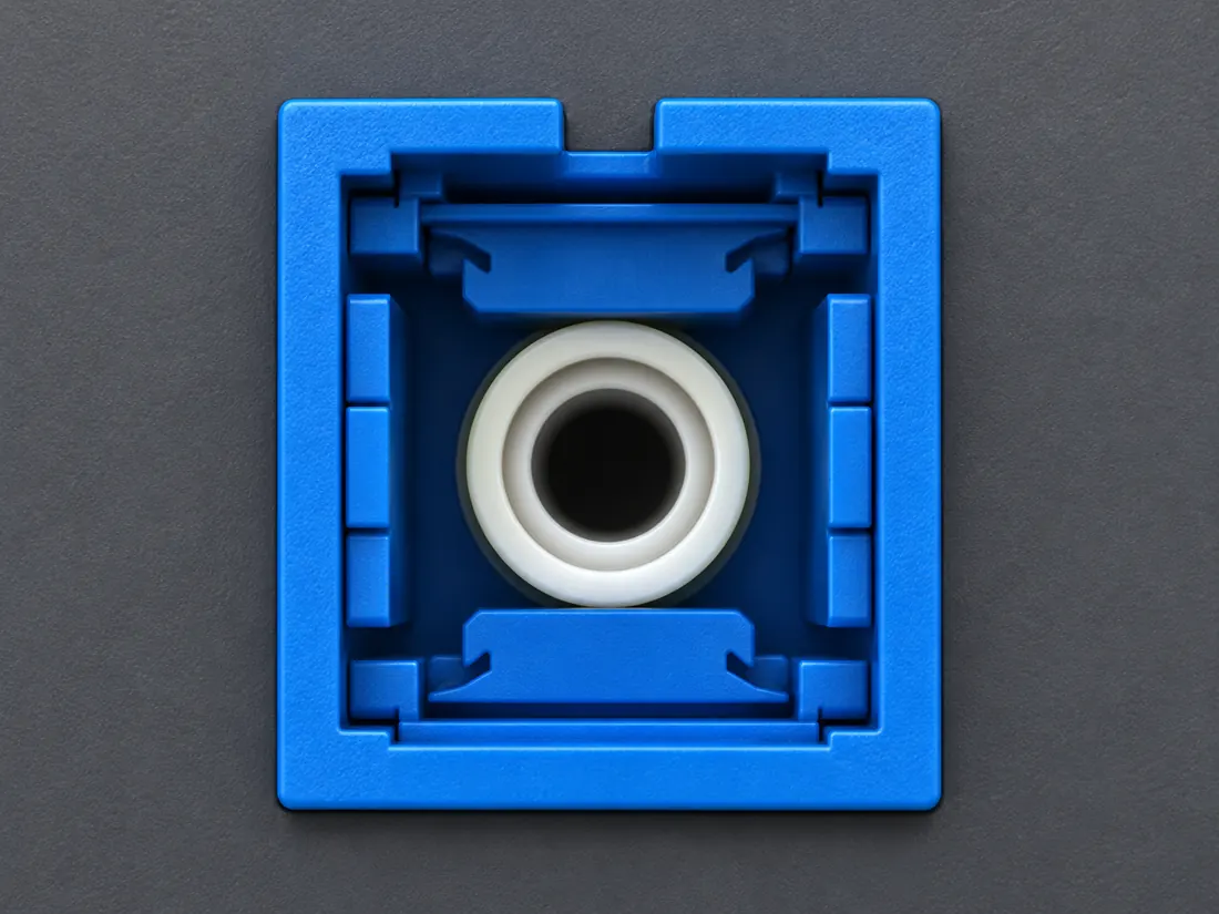 SC fiber connector: fitted in place. Computer-generated illustration, not a photograph.