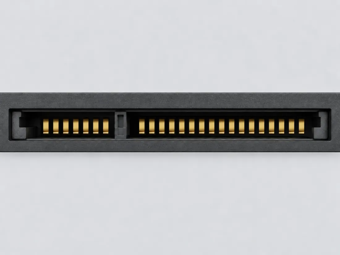 CFast card interface: fitted in place. Computer-generated illustration, not a photograph.