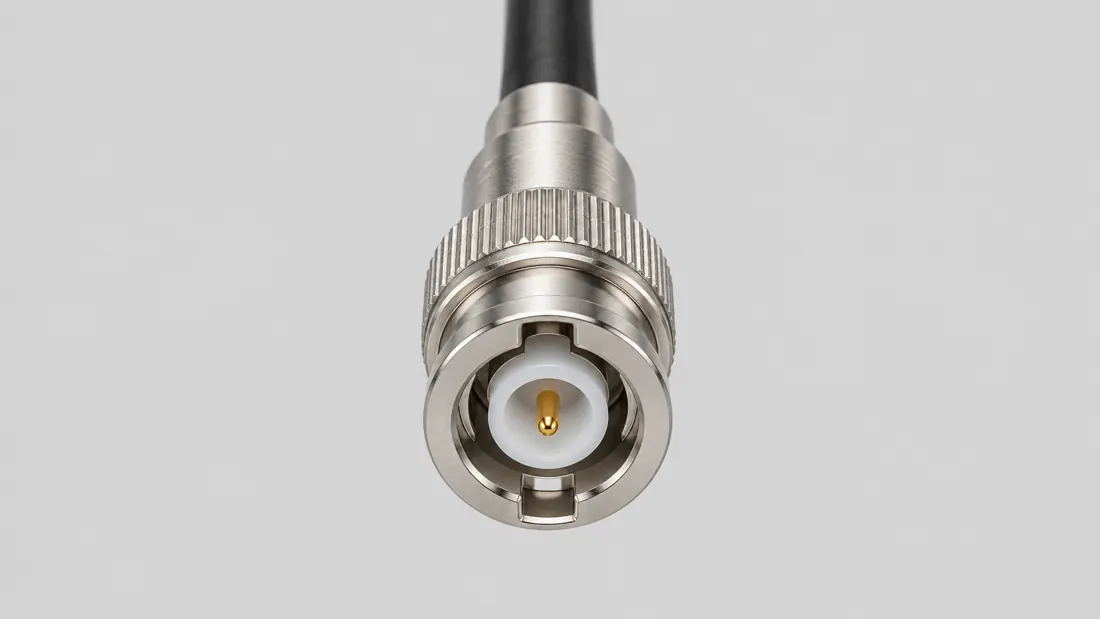 HD-BNC coaxial connector: mating face. Computer-generated illustration, not a photograph.