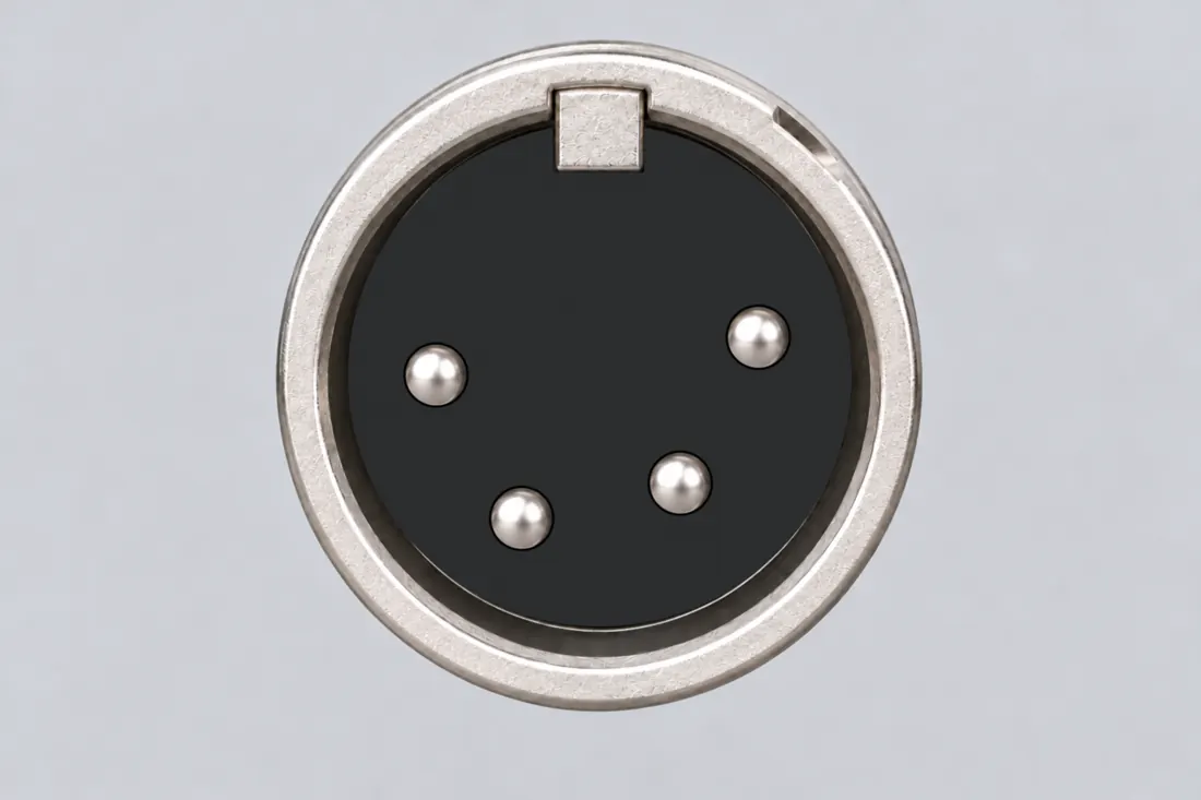 4-pin XLR connector: mating face. Computer-generated illustration, not a photograph.