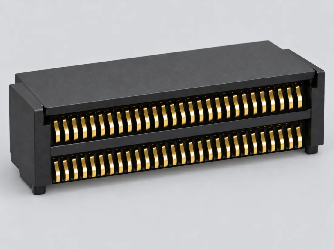 CFP4 host connector form: three-quarter view. Computer-generated illustration, not a photograph.
