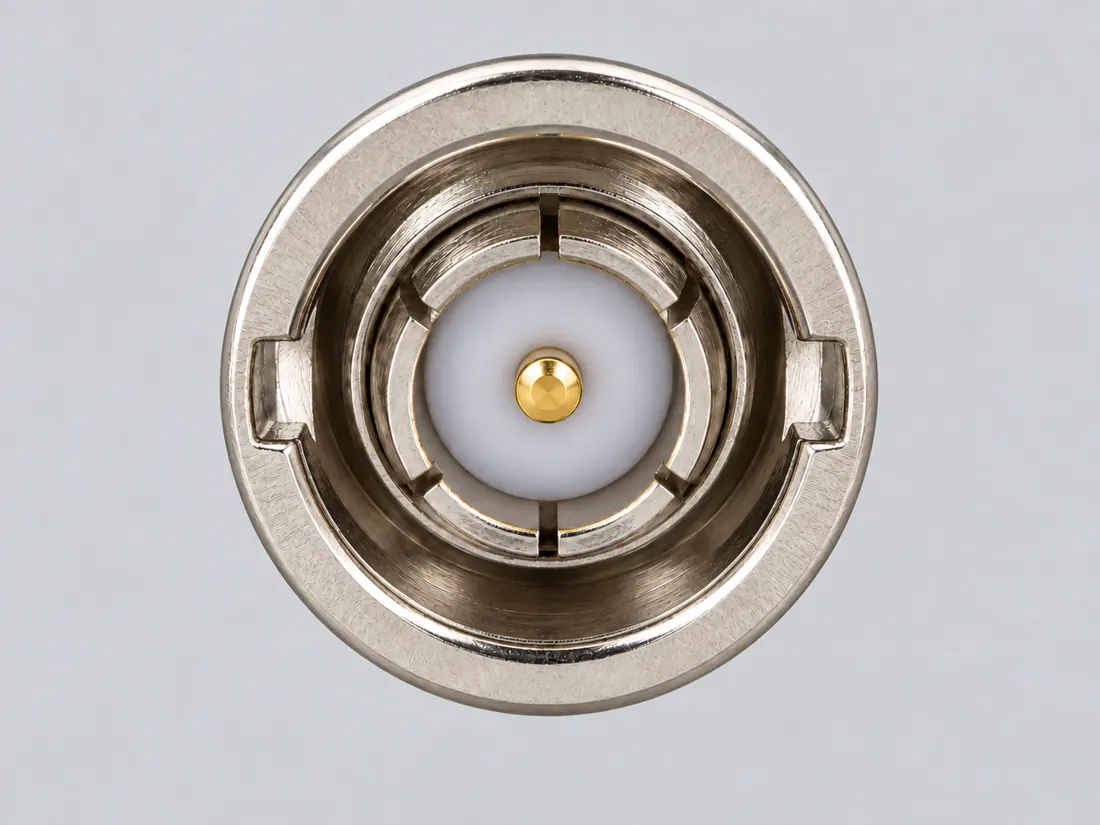 Mini-BNC coaxial connector: mating face. Computer-generated illustration, not a photograph.