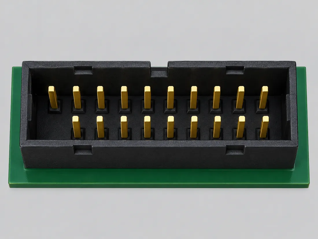 USB 3.0 front-panel 19-pin internal connector: fitted in place. Computer-generated illustration, not a photograph.