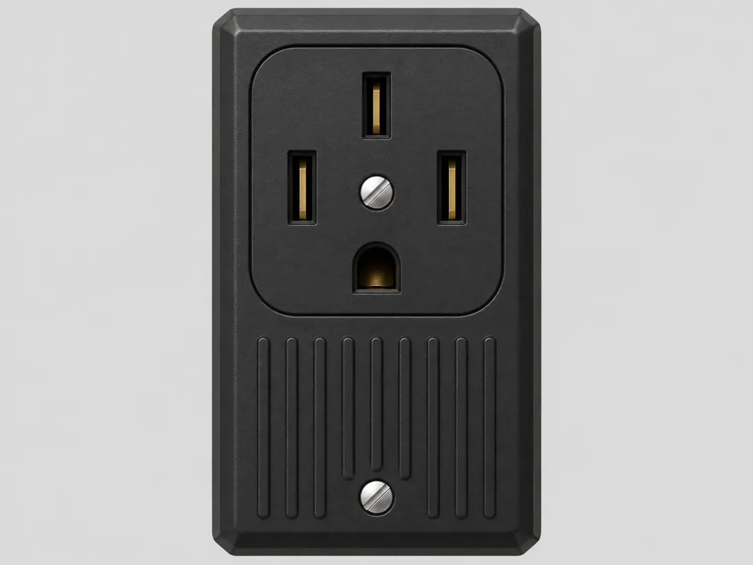 NEMA 14-50R receptacle: mating face. Computer-generated illustration, not a photograph.