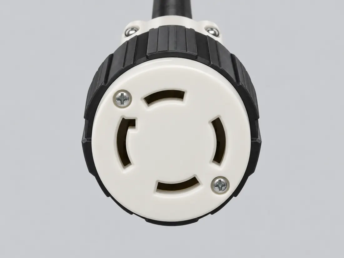 NEMA L14-30R locking connector: mating face. Computer-generated illustration, not a photograph.