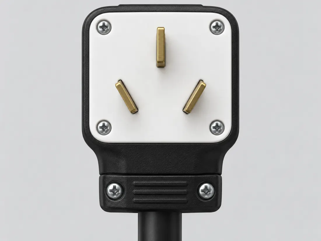 NEMA 10-50P plug: mating face. Computer-generated illustration, not a photograph.