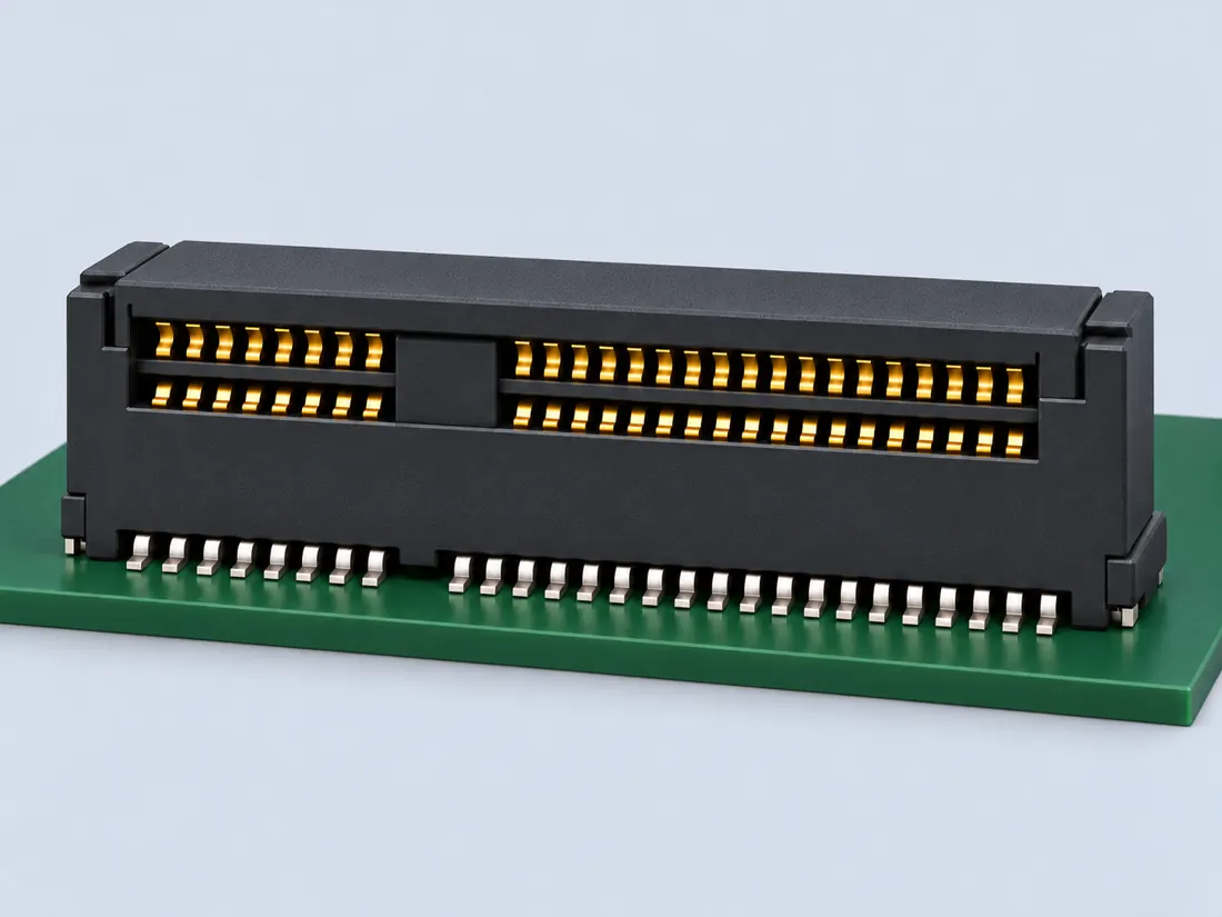 Mini PCI Express / mSATA 52-position socket: fitted in place. Computer-generated illustration, not a photograph.