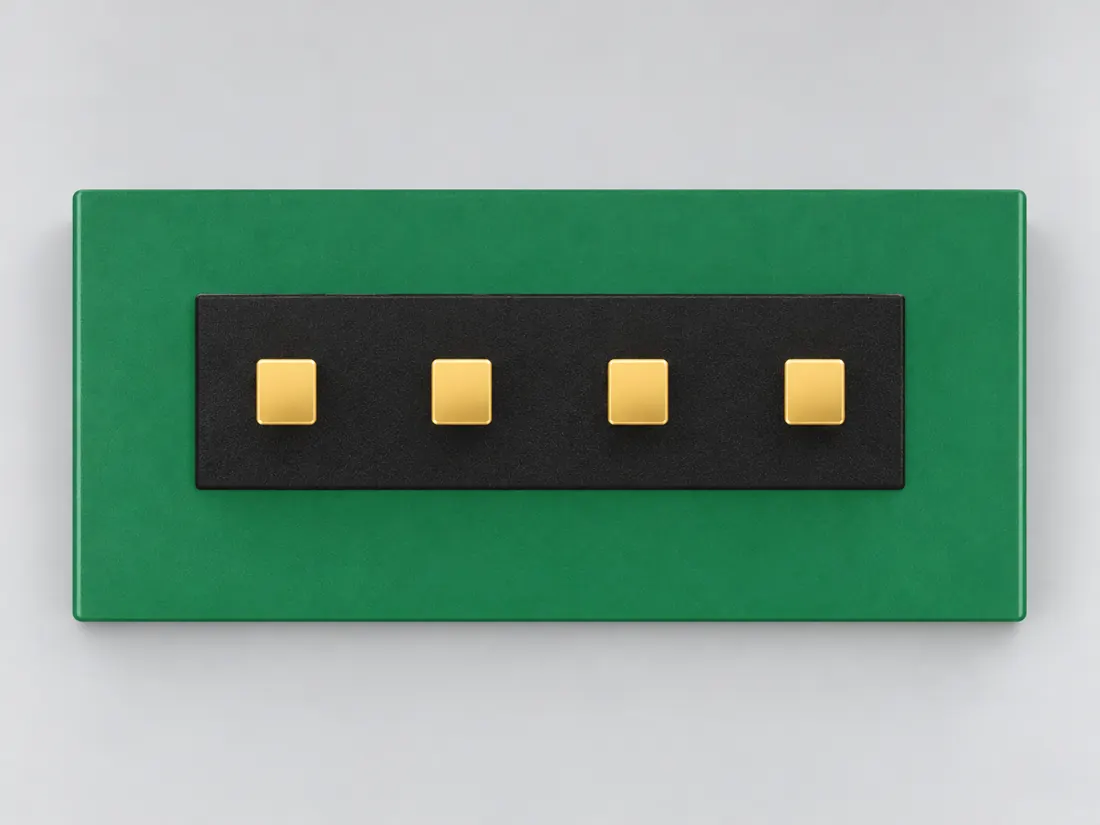 12 V four-pin motherboard RGB header (MSI JRGB): mating face. Computer-generated illustration, not a photograph.