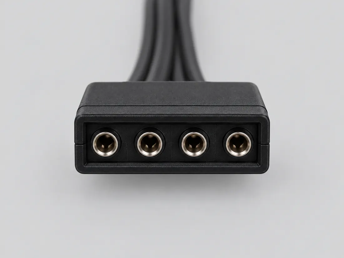 12 V four-pin motherboard RGB header (MSI JRGB): fitted in place. Computer-generated illustration, not a photograph.
