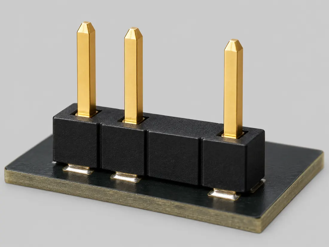 5 V addressable RGB header (MSI JRAINBOW): three-quarter view. Computer-generated illustration, not a photograph.