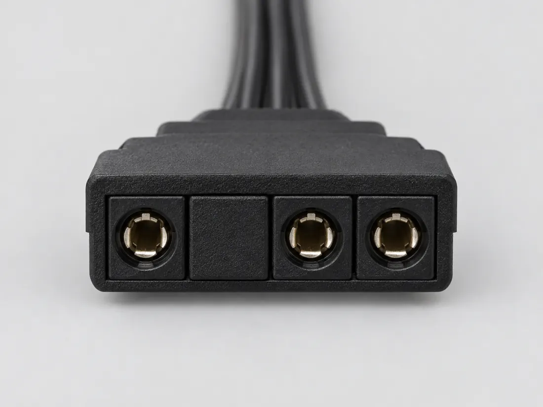 5 V addressable RGB header (MSI JRAINBOW): fitted in place. Computer-generated illustration, not a photograph.