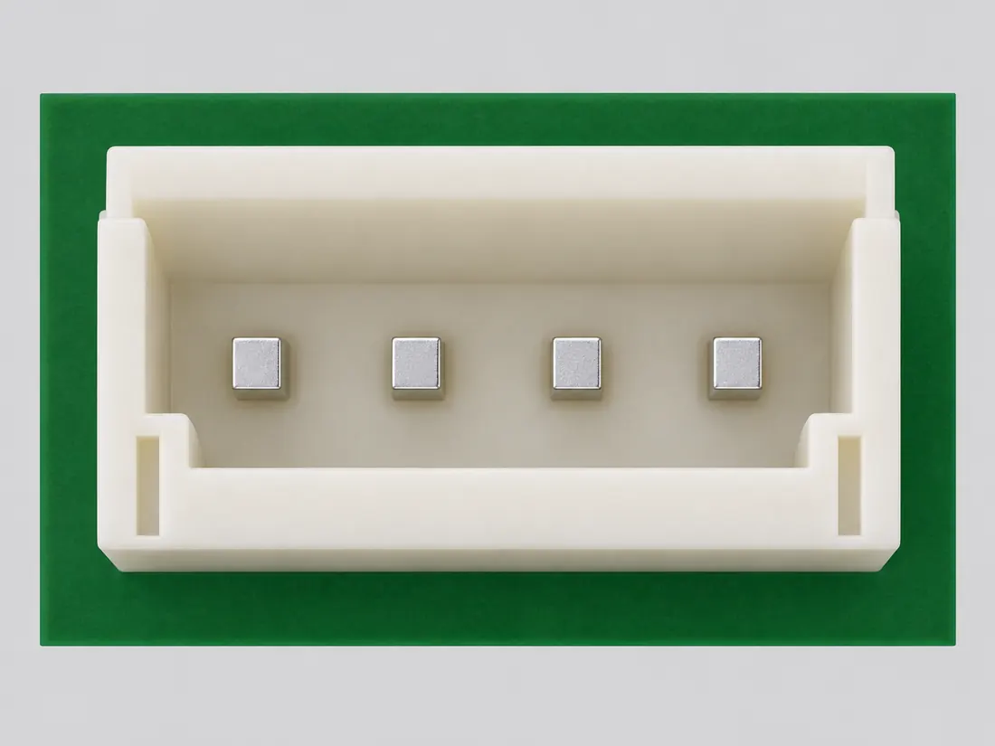 JST XH wire-to-board connector family: mating face. Computer-generated illustration, not a photograph.
