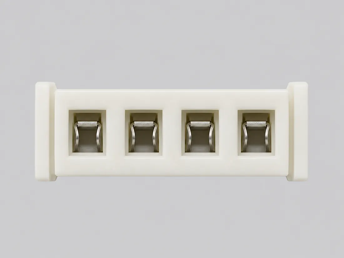 JST XH wire-to-board connector family: fitted in place. Computer-generated illustration, not a photograph.