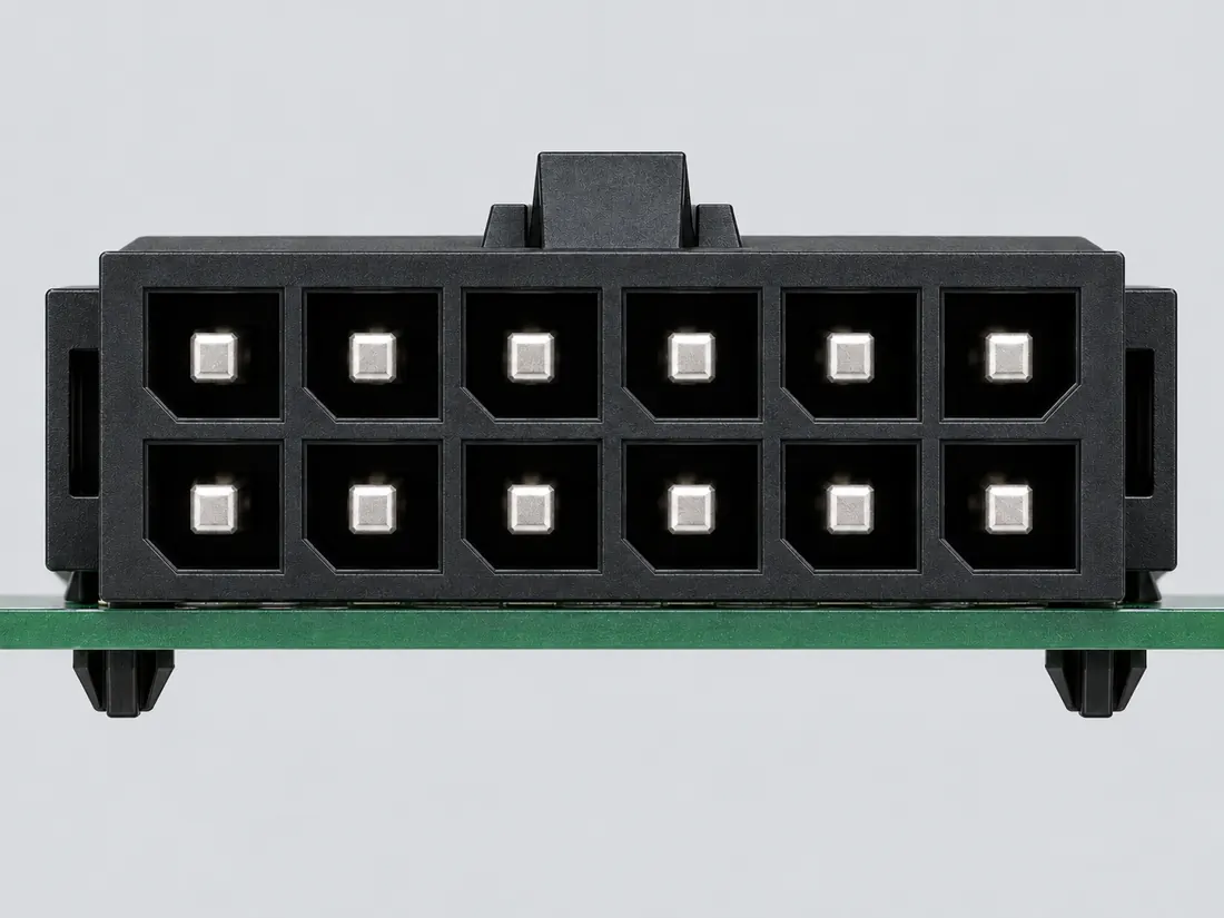 Molex Micro-Fit 3.0 connector family: mating face. Computer-generated illustration, not a photograph.