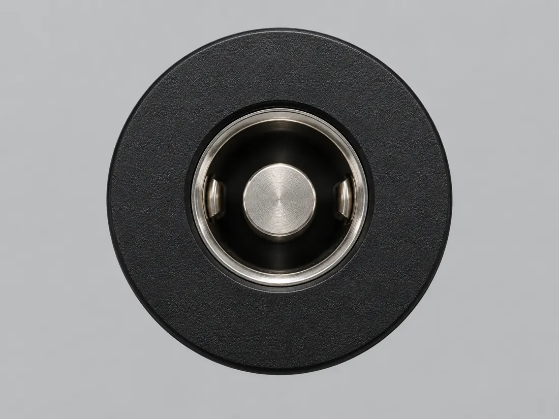 5.5 x 2.5 mm barrel connector: identification only: fitted in place. Computer-generated illustration, not a photograph.
