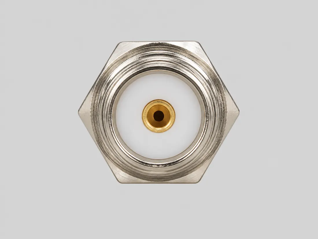FME coaxial connector family: fitted in place. Computer-generated illustration, not a photograph.